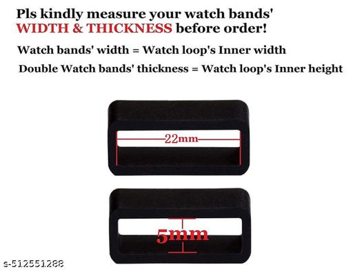 22mm Watch loop Rubber Loop Pack of 2 For All Watches