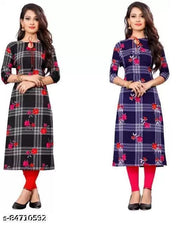 Polyster/Crepe fabric-TATHASTU COMBO DESIGN KURTI FOR WOMEN