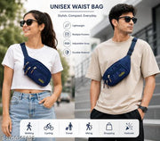 Nyfee Waterproof Waist Bag for Men & Women, Multi-Compartment Travel and Outdoor Sling Bag