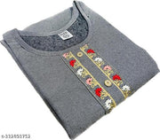 woolen embroidery kurti.