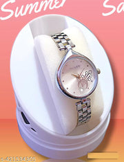 Silver Chain and Silver Dial DB Small Analog Women's & Girl's Watch