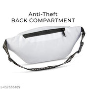 Men's White Waist Bag | Men's Casual Waist Bag | Unisex Waist Bag | Waist Pouch for Hiking, Travel, Camping, Running, Sports Outdoors