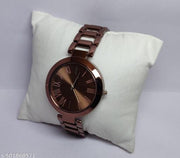 High quality attractive solid round dail metal chain watches for girls and women