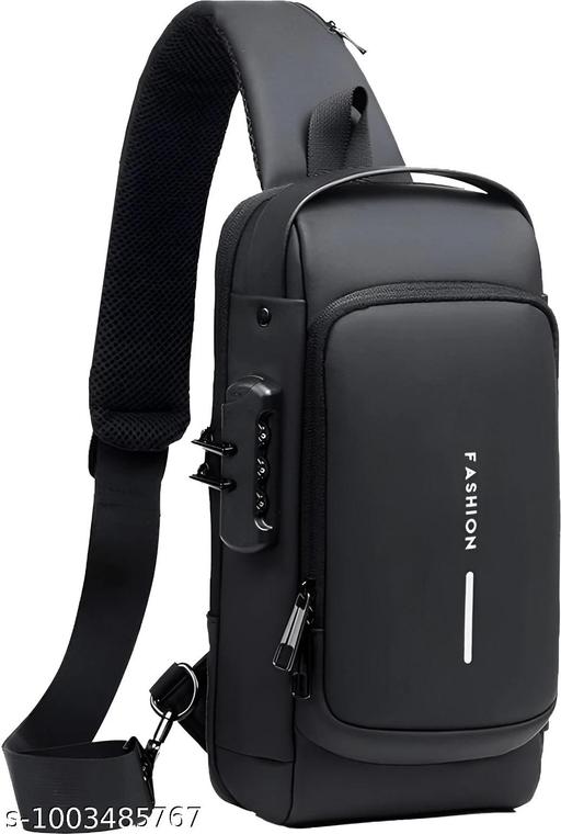 Waterproof Polyester Slim Unisex Crossbody Sling Bag Chest Backpack Men's Shoulder Bag, Leisure Travel Handbag, Hard Shell Anti-Theft Chest Bag