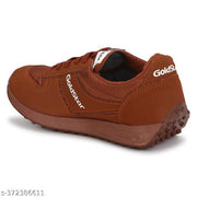 Stylish Brown Synthetic Solid Walking Shoes For Men