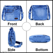 ZAINTO Premium Denim Sling Bag for Women Jeans cross packet bag for girls Blue Jeans Bag