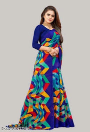 Trendy Floral Printed Everyday Wear Saree with Unstitched Blouse Piece