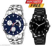 HC HARMI CREATIVE Analog Watch - For Men Steel and  Tranding Pu Belt Quartz Watch Strap For Mens and Boys (Combo Set of 2)