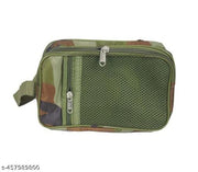 Fonicy Army Military Shaving Kit/ Bag. Travelling Kit Pouch with 3 Zip Pockets & 1 Side Pockets Travel Shaving Bag (Indian Army Print, Green)