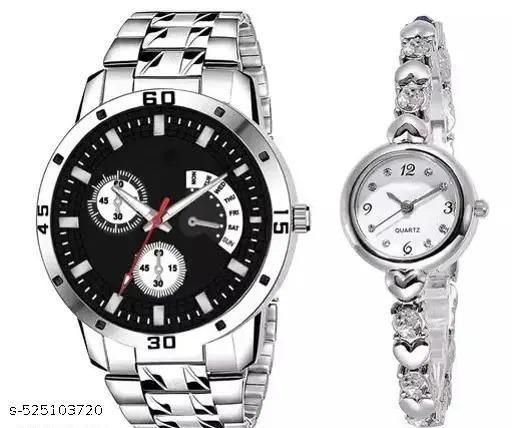 Trendy Black and White Dial Limited Edition For boys And Girls Couple Watch Combo Analog Watch - For Couple