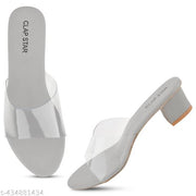 Heel For Women Stylish Fancy Transparent   Medium Heel Sandal Color -Grey size available UK (3 TO 8 ) sandal for women, casual heel , women sandal , black heel, heel for women , heel sandal ladies , heel ke sandal ,  high heel , under 300