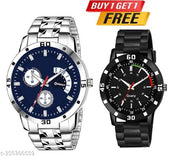 HC HARMI CREATIVE Analog Watch - For Men Steel and  Tranding Pu Belt Quartz Watch Strap For Mens and Boys (Combo Set of 2)