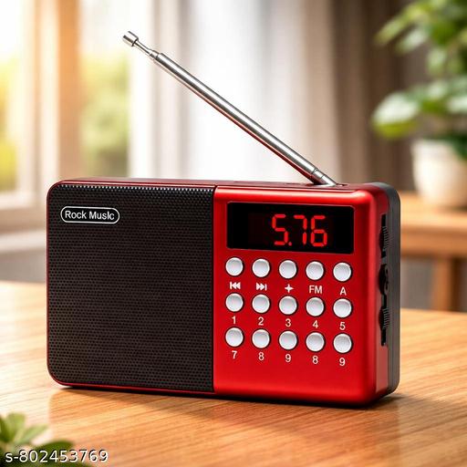 Pocket Blast FM Radio with Bluetooth Speaker with Powerful Sound,FM Recording, Antenna, 6w-12 Hours (USB Charging) and Number Pad | Red (Pack of 1)