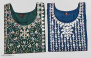 Women Ethnic Wear Rayon Embroidery Gala Kurti, Size -S, M, L, XL, XXL, 2XL, New Design & Fashionable Kurti, Pack of 2 (Combo of 2)