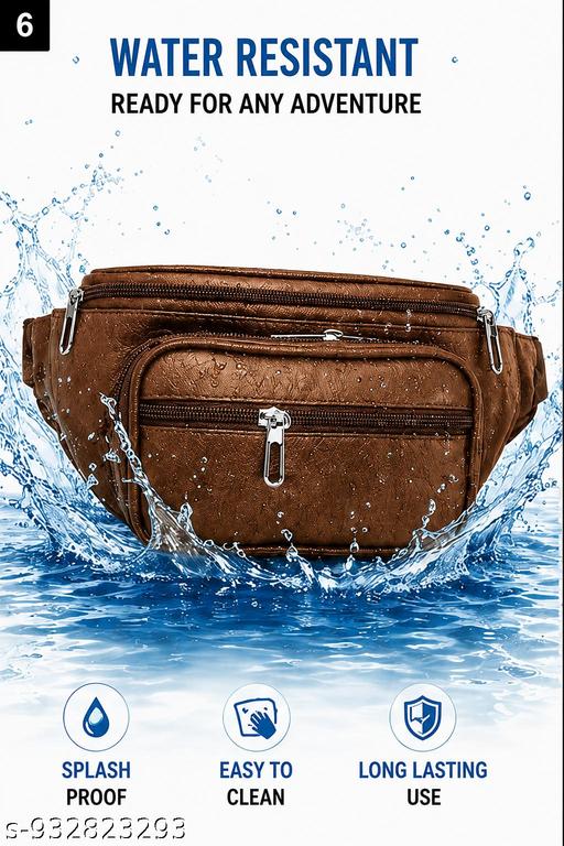 Latest Men Women Leather Waist Pack Travel Bags For Moneyy| Belt| Cards |Mobile| Documents| Kit| Books and Bills Dairy Pouch Cross Side Bag For Men Women .With Belt Stylish Small Luggage Accessories Bag I Waist Bags I Fanny pack.