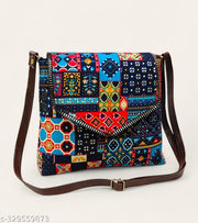 Gorgeous women Blue PU sling bags/Cotton Fabric sling bags for women/Full handwork bag/Party wear and wedding bag for women