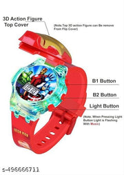 M I K Silicone 3D Kids Musical Cartoon Back Ground Disco Light Digital Kids Watch for Boys