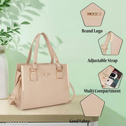 FOMMIL Ladies Handbag, Elegant Cream Sling Bag with Gold Hardware, Shoulder Strap
