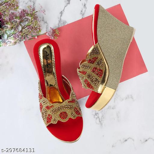 Albela Women's Trendy Partywear & Bridal Wedge Heel Sandal