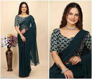Women's Georgette saree with blouse