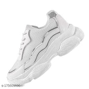 Women Attractive Fashionable White Casual Sports Shoes Sneakers | Stylish Trendy Comfotable Lightweight  Running Gym Walking Casual Lace-Up Sneaker Shoes for Women & Girls