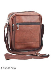 Stylish PU-Leather Sling  Travel Office Messenger One Side Shoulder Bag for Men, Women & Boy