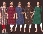 Polyster/Crepe fabric-Aakarsha Alluring Kurtis