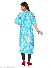 Women Delta Fabric Printed Straight Kurti, Size -S, M, L, XL, XXL, 2XL, XXXL, 3XL, 4XL, 5XL ( New Arrival New Design Fashionable Kurti )