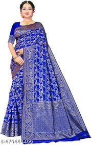 FANCY Exclusive Banarasi Silk Saree With Blouse piece