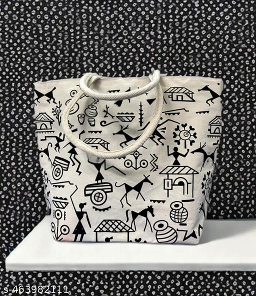 Vintage Charm Canvas Bag with Studded Handle & Inner Pocket – A Stylish Statement