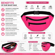 Waist / Sling bag for man /women ,pure pink  leather / Travel /water prof/Gift  for husband ,family .