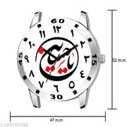 Red Robin Analogue ISLAMIC YAHUSSAIN Design Round White Dial Latest Fashion AVO SIL STEEL Strap Stylish Wrist Watch for Men and Boys, Pack of 1