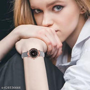 Number Dial Leather Belt Analog Wrist Watch for Women and Girls