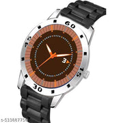 Yolako Orange 3 No Dial Silver Cash Black Pu Bump Belt Boy and Men Watch