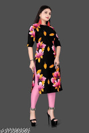 Polyster/Crepe fabric-Women Crepe Fabric Printed Straight Kurti, Size -S, M, L, XL, XXL, 2XL, XXXL, 3XL, 4XL, 5XL,6XL,7XL,8XL,9XL,10XL ( New Arrival New Design Fashionable Kurti )