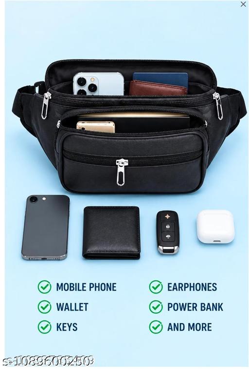 Men’s Premium Multi-Pocket Waist Bag | Crossbody Belt Bag | Travel & Daily Use