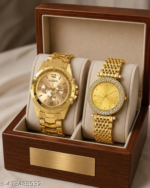 New Latest Multicolor Dial Couple Watch (Pack Of 2)