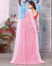SSCGeorgette Floral Printed Green Saree With blouse