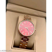 Medboo Red Signing Dial Rose Gold Belt Grils and Women Watch