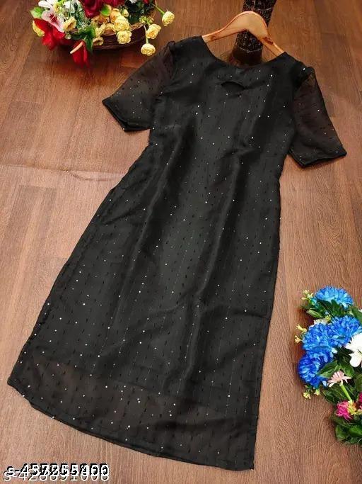 SEQUINEED BLACK KURTI