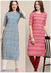 Polyster/Crepe fabric-VIRHAN DESIGN PRINTED 2 COMBO PACK KURTIS FOR WOMEN