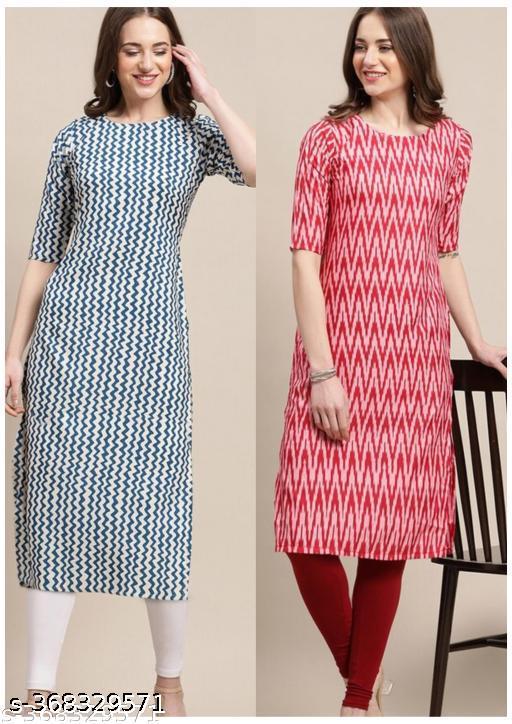 Polyster/Crepe fabric-VIRHAN DESIGN PRINTED 2 COMBO PACK KURTIS FOR WOMEN