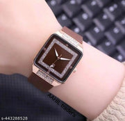 Latest trends square shape design diamond dail analog watch for girls