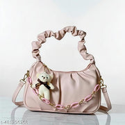 "Stylish Pink Handbag for Women with Chain Strap | Designer Ladies Purse | Shoulder Bag for Girls | Trendy Faux Leather Handbag for Office, Party, Daily Use | Spacious Fashion Accessories Bag"