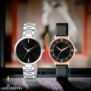 Premium Quality Solid Metal Dial Attractive Metal Chain Belt Analog Watches Combo for Women And Girls
