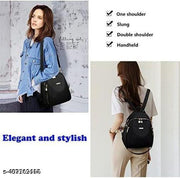 Women's Classic Black Backpack - Mini Backpack Purse for College, Office, and Travel | Cute Small Shoulder Bag for Girls and Women | Women's Classic Black Backpack | Cute Small Backpack for Girls | College Office Backpack