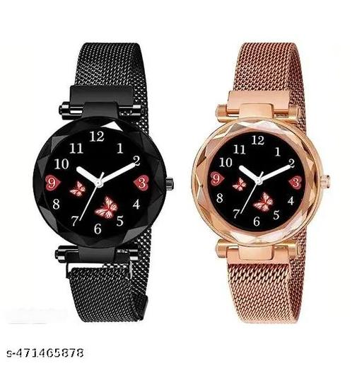 Analogue Dial New Magnet Watch for Women or Girls Combo
