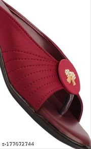 Unique Sandals Red Slipper for Women , Women's Fashion Sandal Faux Leather, Comfortable & Stylish Wedges Ideal for Casual & Formal Occasions, Comfortable Lycra Slippers For Women, Flats for Women Stylish Latest Girls Unique