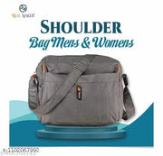 Pack of 1 Travel Shoulder Bag for Men & Women | Spacious Crossbody Messenger Bag with Multiple Compartments & Adjustable Strap | Lightweight Casual Sling Bag for Travel, Office, College & Daily Use | Stylish Grey Utility Bag