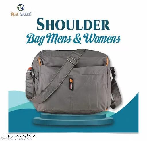 Pack of 1 Travel Shoulder Bag for Men & Women | Spacious Crossbody Messenger Bag with Multiple Compartments & Adjustable Strap | Lightweight Casual Sling Bag for Travel, Office, College & Daily Use | Stylish Grey Utility Bag